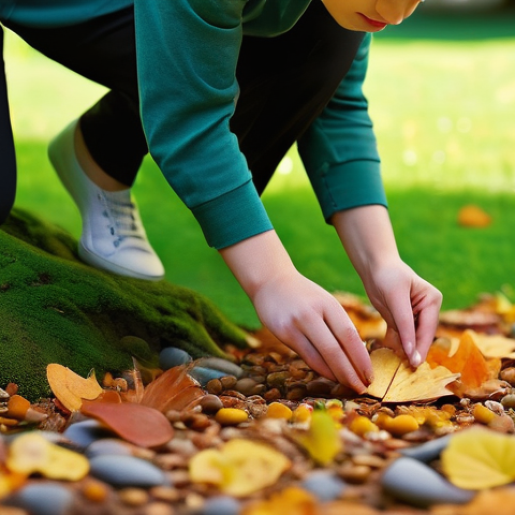 마인드풀니스와 자연 아트의 결합 - **Prompt 1: Mindful Nature Art Creation in a Serene Park**
A person, viewed from a slightly elev...