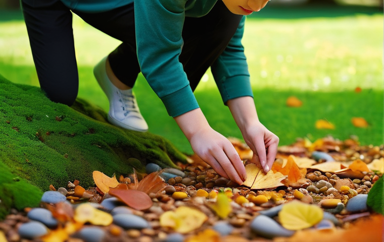 마인드풀니스와 자연 아트의 결합 - **Prompt 1: Mindful Nature Art Creation in a Serene Park**
    A person, viewed from a slightly elev...