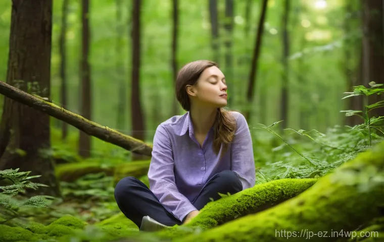 마인드풀니스와 자연에서의 영감을 찾는 법 - Prompt 1: Sensory Forest Immersion**
