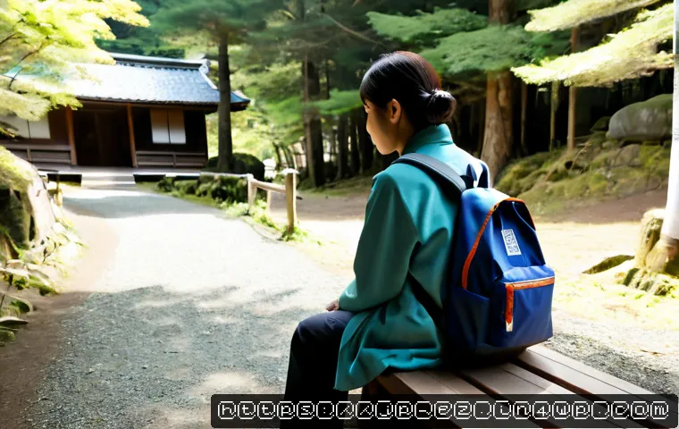 마인드풀니스와 지속 가능한 관광 - Photorealistic mindful sustainable travel scene in rural Japan, a solo adult traveler in modest outd...